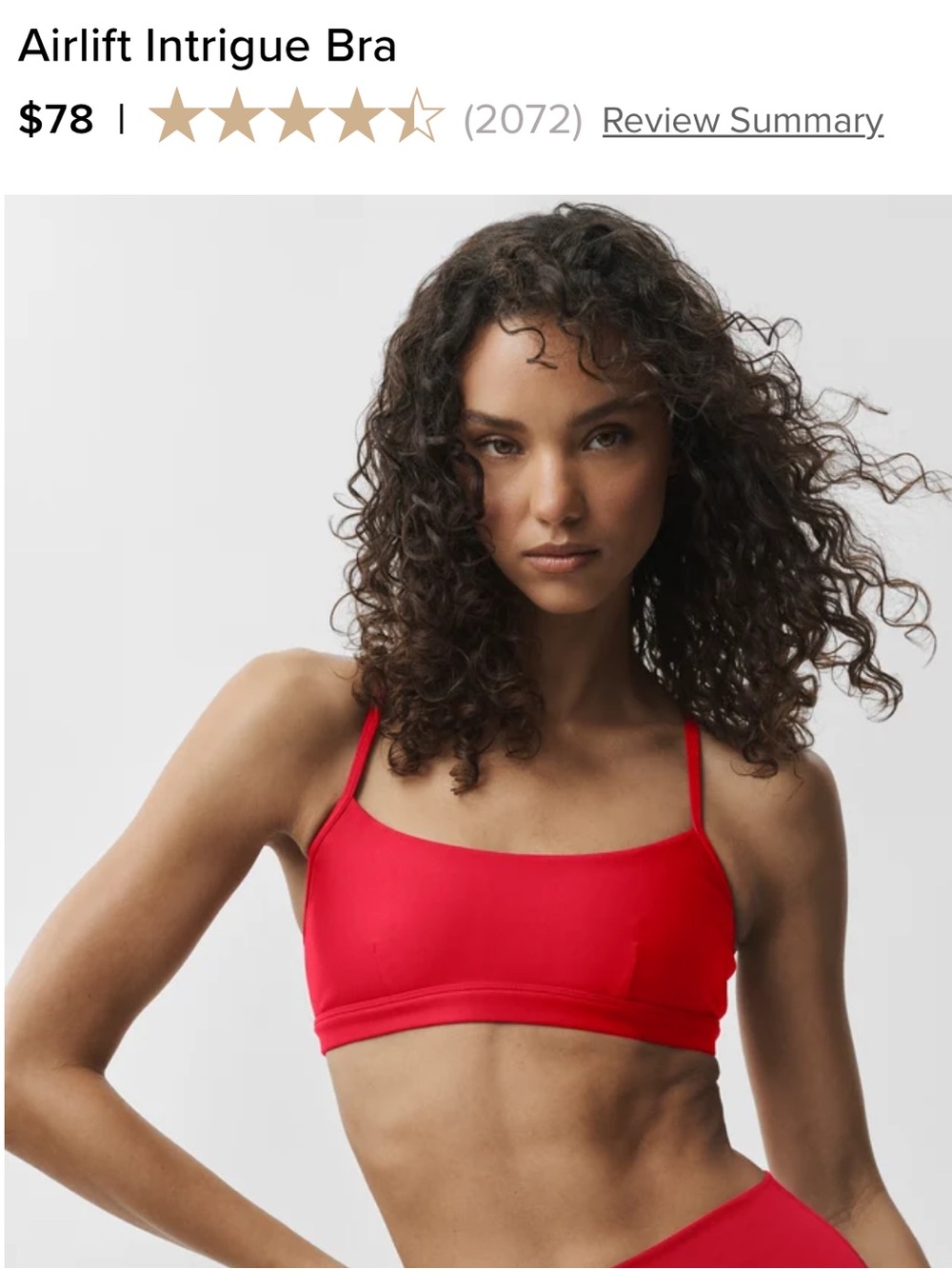 EUC Alo Yoga Airlift Intrigue Bra Bright Red size XS